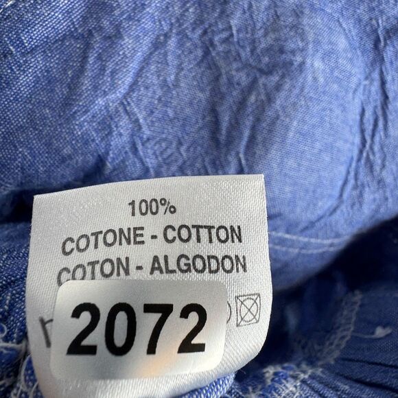 Artigianato Ricami Unisex Faux denim embroidered shorts overalls Size 2 - Picture 4 of 14